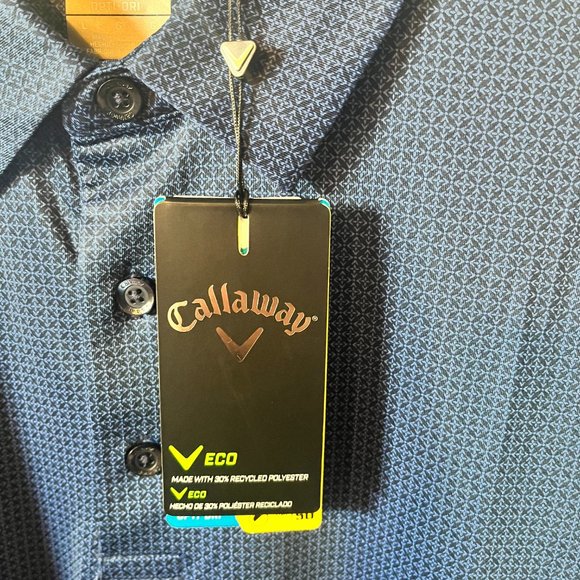 Callaway Mens Golf Polo Shirt Blue Print Size Large - Picture 3 of 6